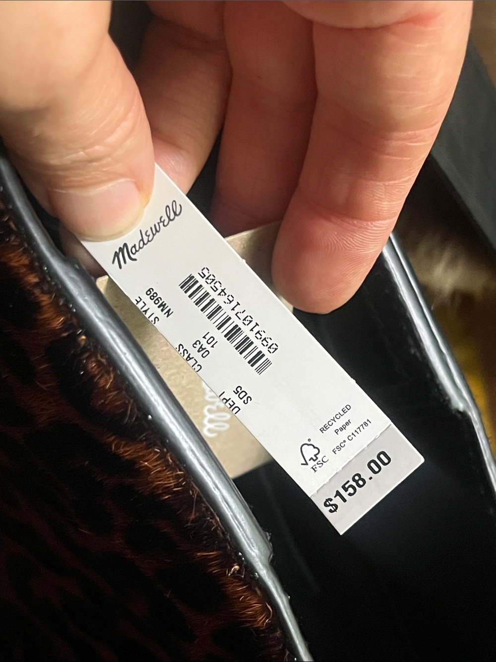 Madewell the essential mini bucket tote in leopard print dark carob multi - Picture 4 of 16